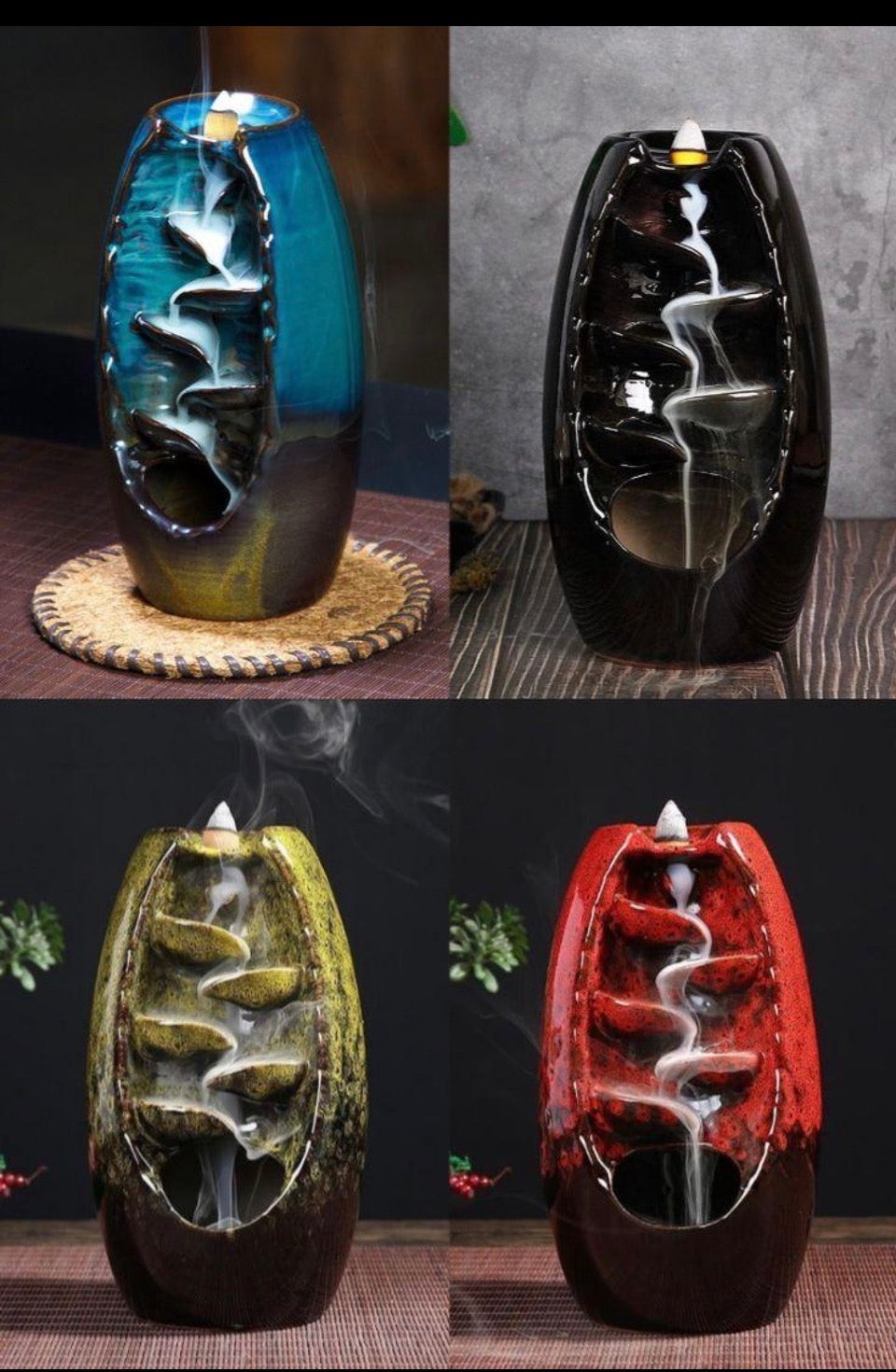 Fuente Zen de Incienso en Cascada – Set Completo