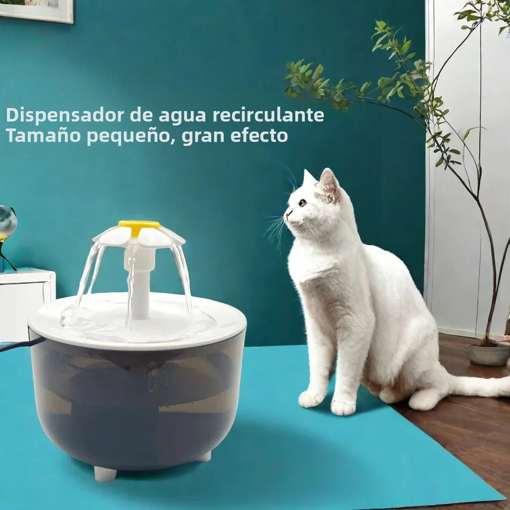 Fuente de Agua Automática para Mascotas – Diseño Floral