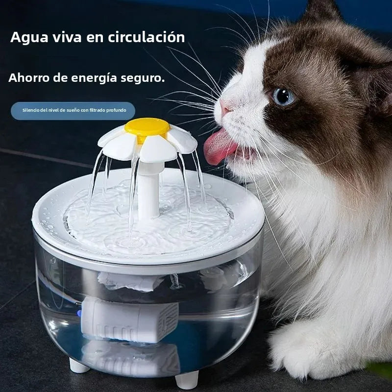 Fuente de Agua Automática para Mascotas – Diseño Floral