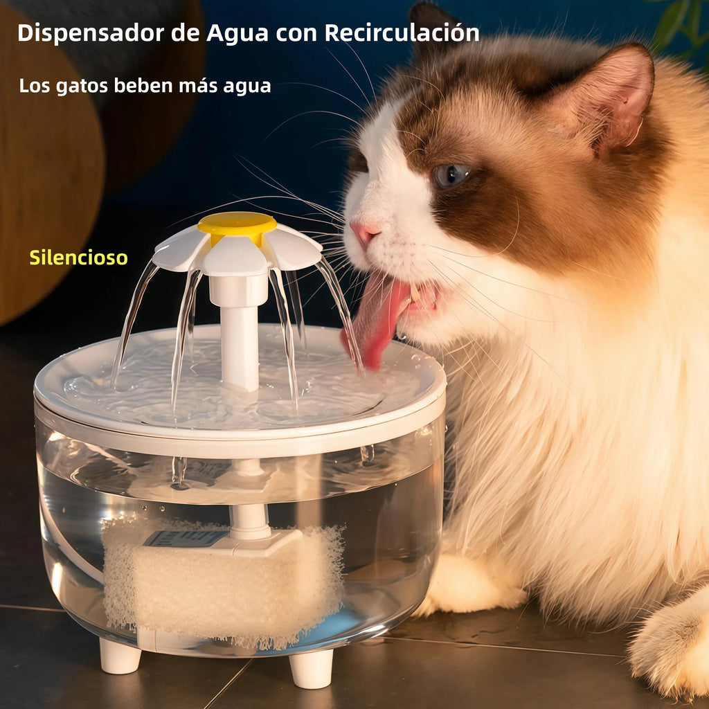 Fuente de Agua Automática para Mascotas – Diseño Floral